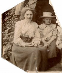 Auntie Susie (Tocher) and my mother's mother, Annie Tocher, c. 1900. Probably taken in Edinburgh. My great grandmother raised her children alone after leaving my great grandfather. He was a pharmacist who "sampled the wares" and was "unsteady" (a euphemism for an alcoholic). The fact that my great great grandfather was a "spirits" merchant and that he worked for him before marrying my great grandmother might have contributed to the "unsteadiness". He died in an asylum of "softening of the brain," I recently discovered. No doubt a result of years of dissipation. View full size.

Auntie Susie was a very talented artist and I have a few of her pieces, though my birth-father sold a number of them before I was born. She and my grandmother, Annie (who I was named after, though she preferred to be called Nancy) both died of cancer.