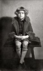 This is one of my favorite photos as it shows my mother, Marilyn, in her early life, and the expression on her face says to me that she is not liking the idea of holding still for that picture. I'm glad she did though! Picture taken about 1924-1925. View full size.