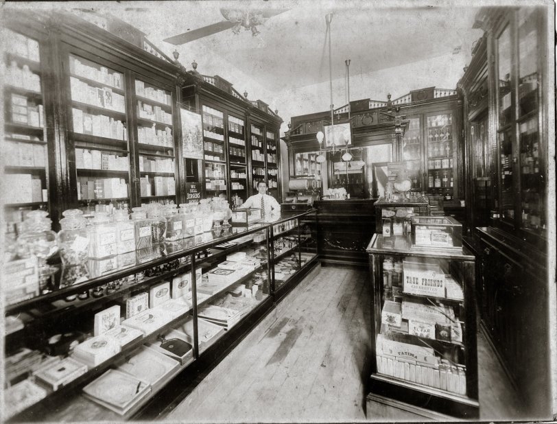 The Dastugue Pharmacy was located at 4138 Magazine Street, at the corner of Milan, in New Orleans. The owner was Paul F. Dastugue Sr. View full size.
