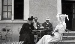 Another shot of the Trevor family with friends in France, 1904. View full size.