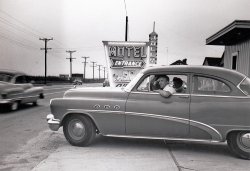 Another in a series of professional 8x10 pictures taken in Atlantic City in August, 1953 for Better Living Magazine, featuring my in-laws. View full size.
Front seatWhere some kids sat.  Before car seats, before seat belts.
(ShorpyBlog, Member Gallery)