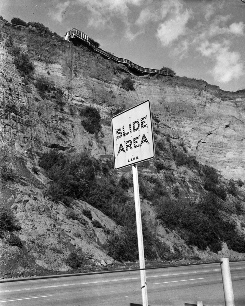 Santa Monica slide zone, 1958. View full size.
