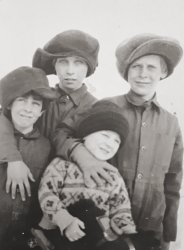 Picture of the Larkin family kids in Wilmar, Saskatchewan about 1935.  My wife’s mother Rita is at top left. Their father came to Saskatchewan from Minnesota to farm prior to 1920. The family eventually ended up farming in western Manitoba.
(ShorpyBlog, Member Gallery)