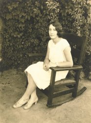 My fraternal grandmother in Fresno, CA, sometime around 1935 when she would have been about 17. View full size.