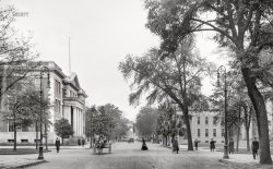 Savannah, Georgia, circa 1908. "Bull Street and the Chatham Academy, looking south." 8x10 inch dry plate glass negative, Detroit Publishing Company. View full size.
(The Gallery, DPC, Education, Schools, Savannah)