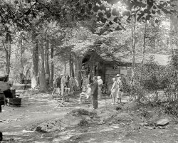 August 17, 1929. "Hoover camp on the Rapidan." President Herbert Hoover's rustic retreat in Madison County, Virginia, on the Rapidan River in Shenandoah National Park. National Photo Company glass negative. View full size.