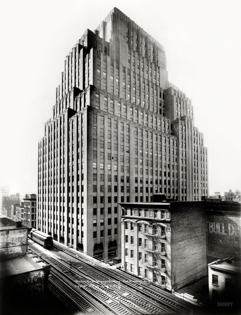 Panorama do Western Union Telegraph Office, em Nova York, c.1890s