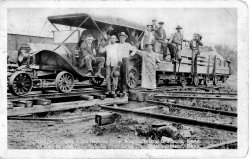 "Daily auto service from Westmoreland to Blaine, Kansas." Circa 1914.