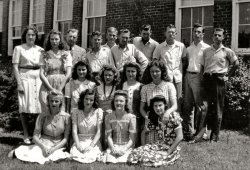 Around 1942, Asaville High School in Abbeville County, S.C. Robert Truman Brock fourth from right on back row. View full size.