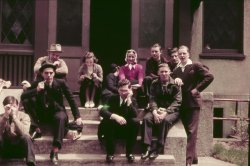 Though I'm not sure, I believe this was the youth group from the Clinton Avenue Presbyterian Church in Newark, NJ, in the late '30s. From my father's collection of slides. View full size

Steve Miller
Someplace near the crossroads an America