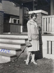 My grandma Elsa Poeschl (nee Wetzel, not married yet) at age 18 in 1929 in Milwaukee. She was always the stylish one. View full size.
