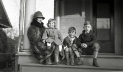 A mom and kids hanging out on the porch on a chilly fall afternoon. From my negatives collection. View full size.
(ShorpyBlog, Member Gallery)