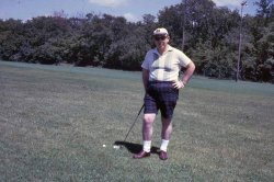 Here's my dad in 1966, the year I was born. I have no comment for this Kodachrome slide. Caption ideas welcome. View full size.