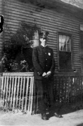 Another photo from my mother in law's collection. Rockland Maine police officer, sometime in the 1920's. Not sure if  he was a relative or just wanted to pose for a photo. View full size.