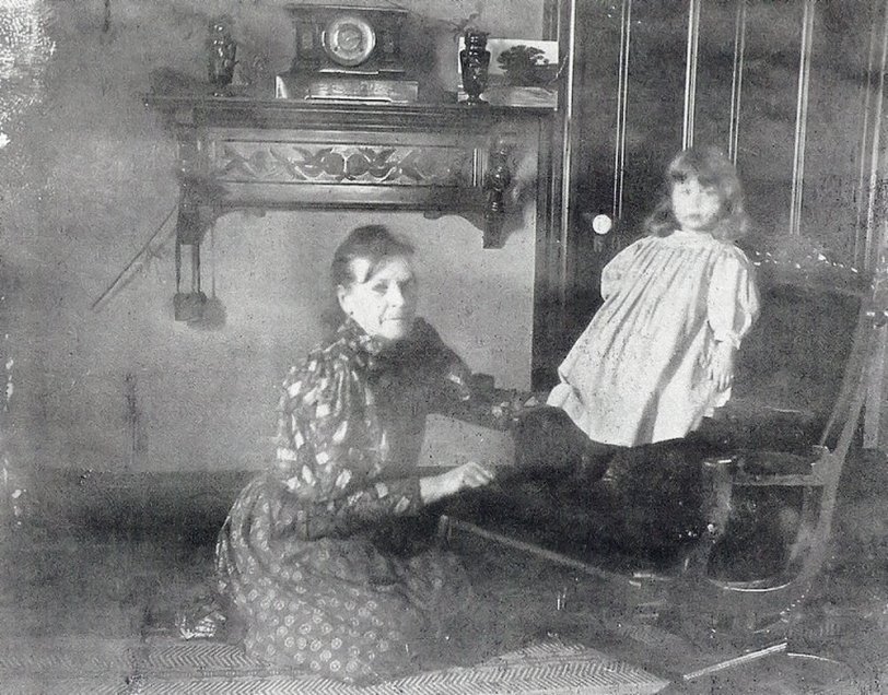 My Great Grandmother at age 2, with her Governess, circa 1895. View full size.
