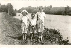 These are my great-aunts and great-uncle (L-R June, Gilbert, and Lorna). I don't know exactly where or when this was taken, but it was likely in the mid to late 1930's in Ontario (I don't know where they were living at the time). View full size.