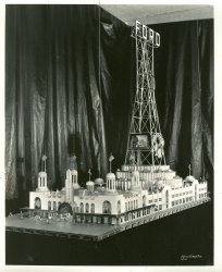 Model of the Steel Pier at Atlantic City with Ford display circa 1940. View full size.
Steel Pier modelThis is fantastic!  Was it displayed at the World's Fair?  I hope it was preserved in a museum.
(ShorpyBlog, Member Gallery)
