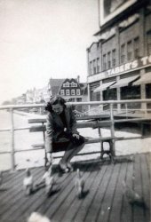 My Mother, Wanda Jo (Farrell) Hager, on her honeymoon in Atlantic City, 1945.
(ShorpyBlog, Member Gallery)